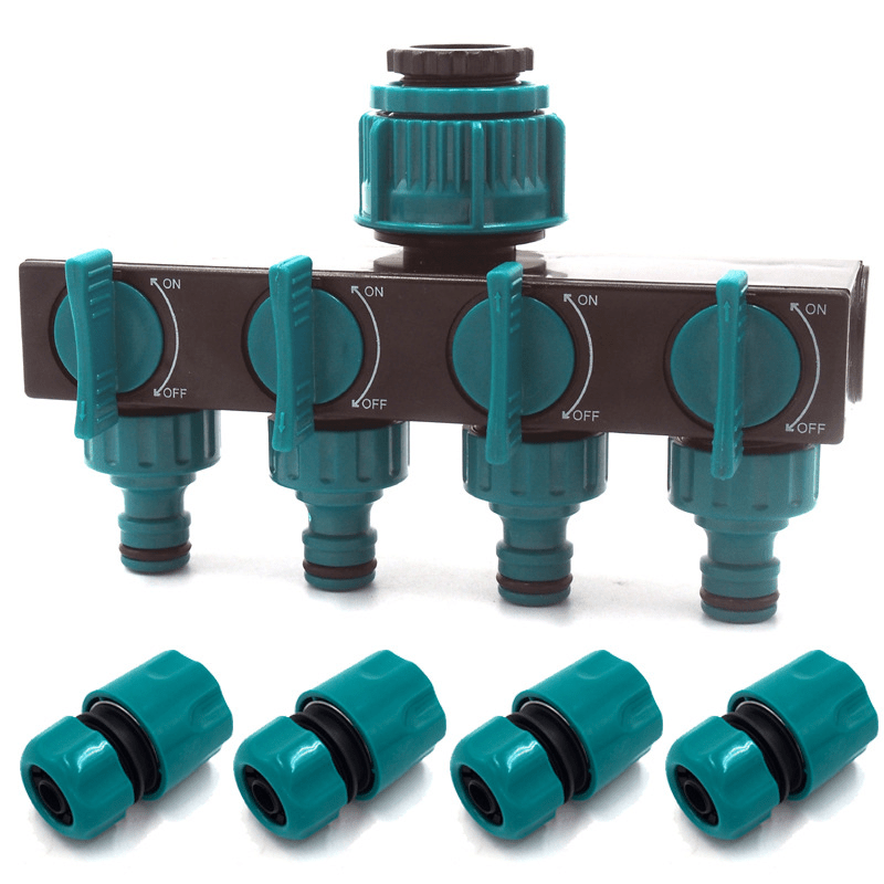 FlowMaster – Ripartitore a 4 vie per tubo da giardino per irrigazione flessibile