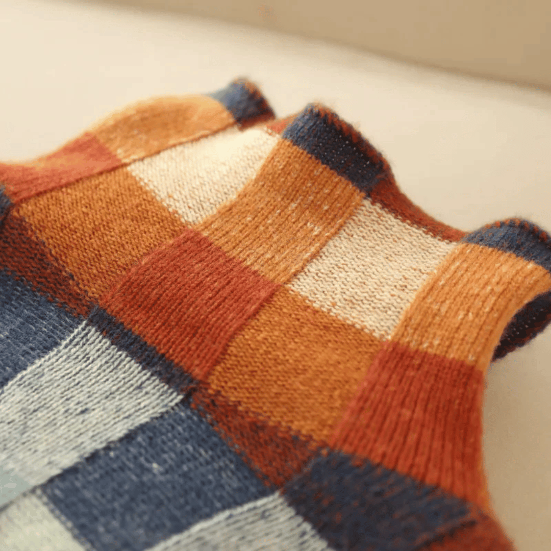 Maglione a Collo Alto in Morbido Cashmere | Design Patchwork Elegante
