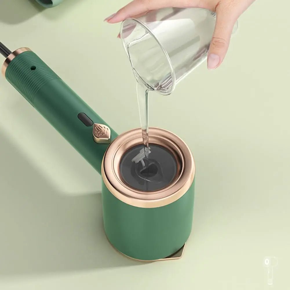 DEWRINKIQ – Vaporizzatore per tessuti portatile con piastra in titanio e serbatoio d'acqua da 50 ml
