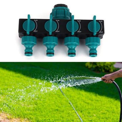 FlowMaster – Ripartitore a 4 vie per tubo da giardino per irrigazione flessibile