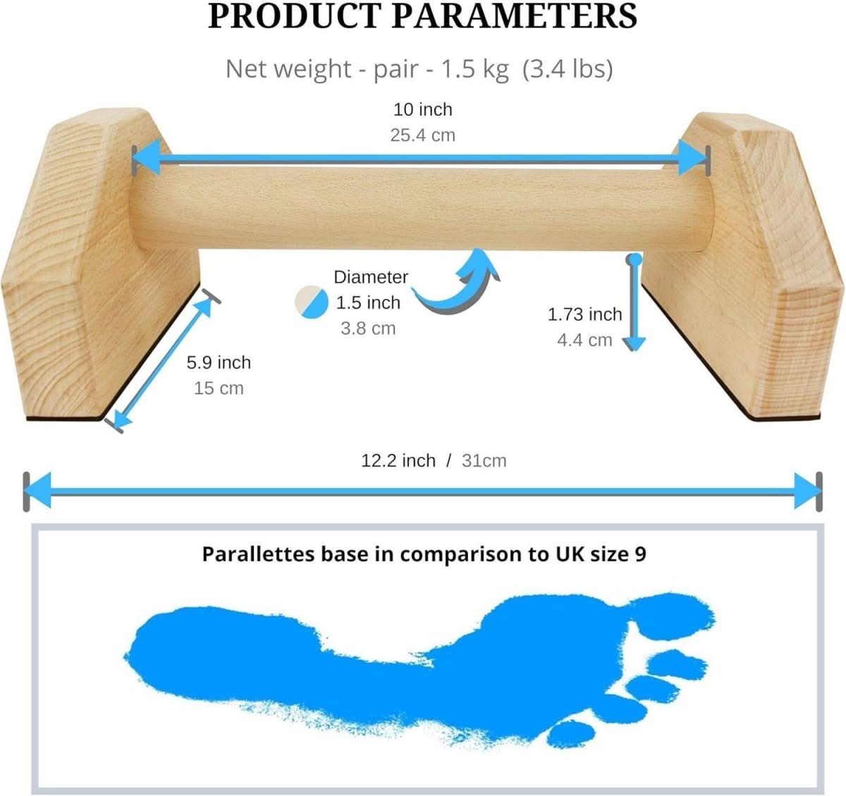 Barre di potenza per calistenia - barre per piegamenti in legno per un allenamento stabile