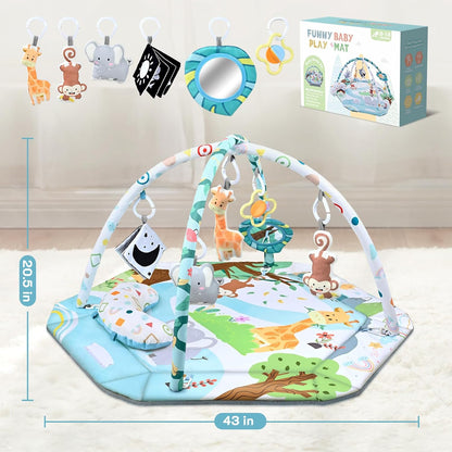 Tappeto da gioco multifunzione per neonato, sviluppo e gioco con archi di attività e piscina di palline