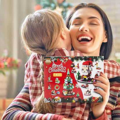 Calendario dell'Avvento di Natale – Set di blocchi 6 in 1 con Babbo Natale e albero