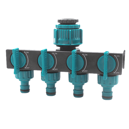 FlowMaster – Ripartitore a 4 vie per tubo da giardino per irrigazione flessibile