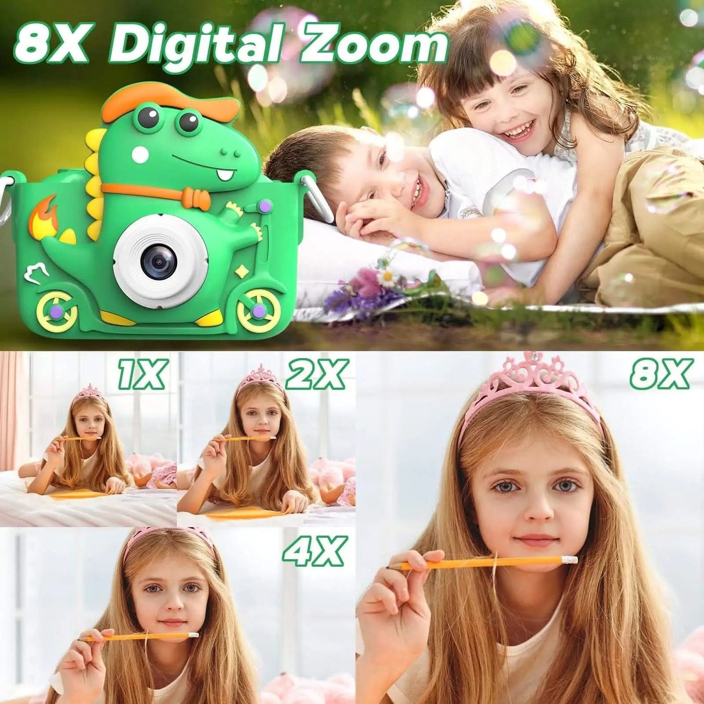 PhotoDino - Fotocamera dinosauro per bambini con HD 1080p