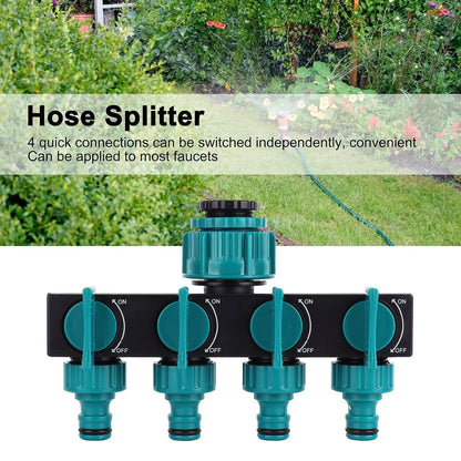 FlowMaster – Ripartitore a 4 vie per tubo da giardino per irrigazione flessibile