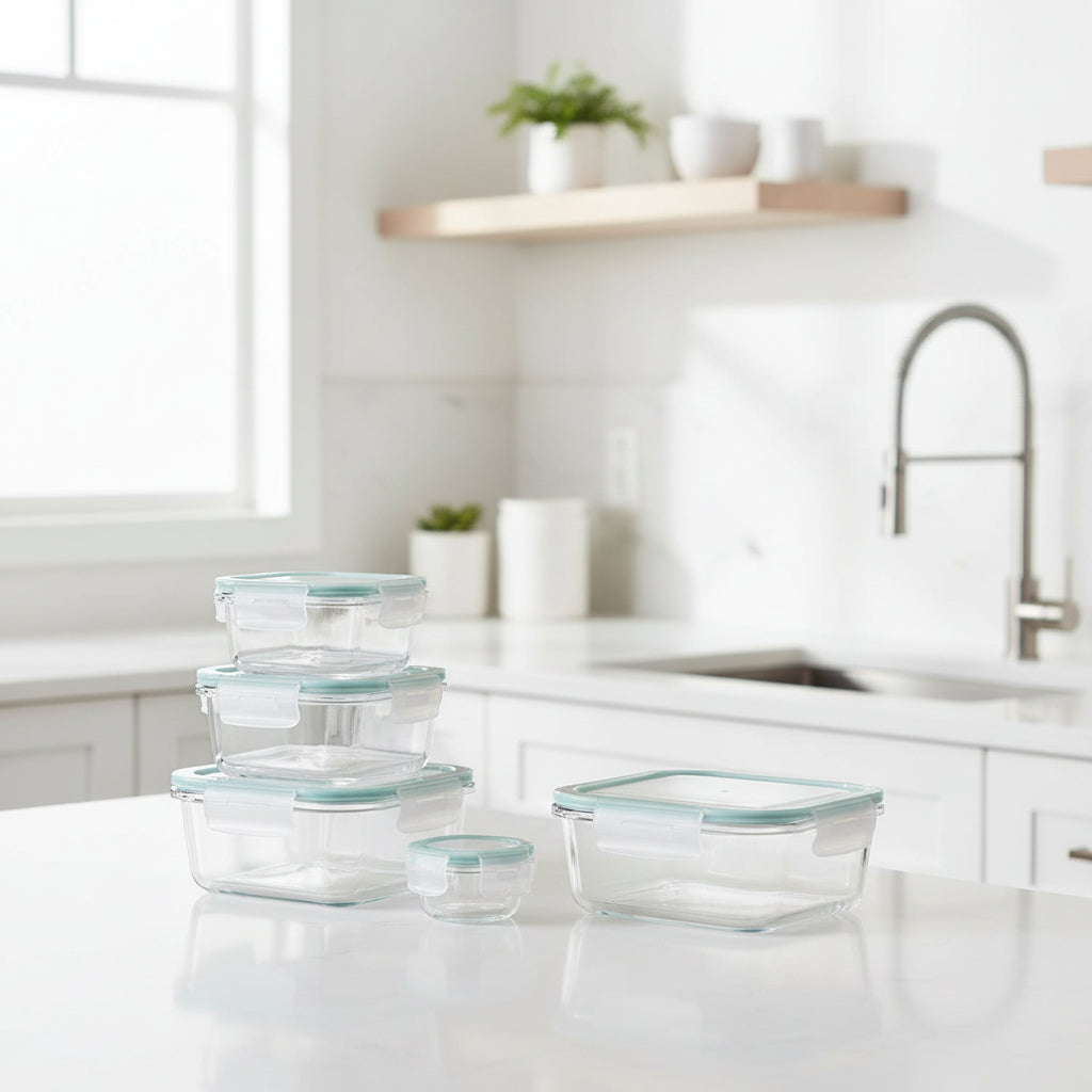 Glassafe Set di contenitori per alimenti da 35 pezzi - senza BPA, con chiusura ermetica per la preparazione dei pasti e l'organizzazione