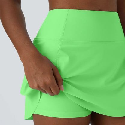 DANCEFLOW - Gonna da danza 2-in-1 con pantaloncini integrati e tasca posteriore nascosta