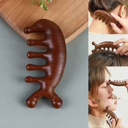 Calmcomb - Pettine massaggiante in legno di sandalo di lusso | Antistatico e ideale per la cura dei capelli e per massaggiare il cuoio capelluto