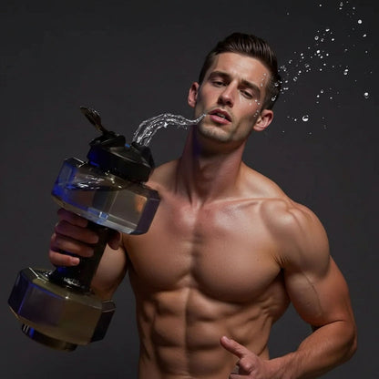 Hydraflex - bottiglia d'acqua a forma di manubrio da 550 ml per il fitness e la vita quotidiana | design 2 in 1