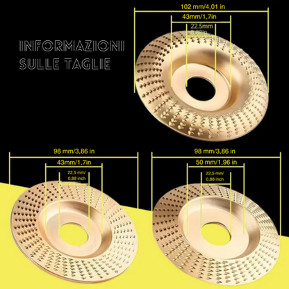 Dischi per smerigliatrice angolare per legno – Tagliare, modellare & levigare (3 pezzi)