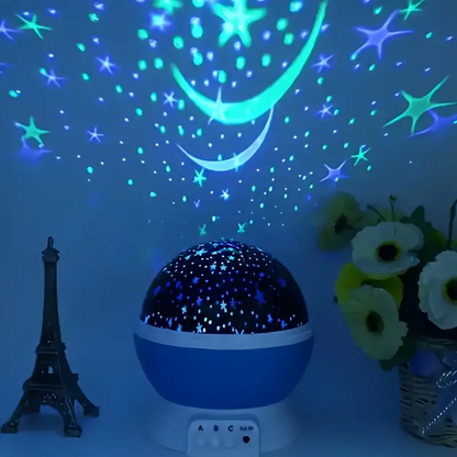 Luna – Lampada da Comodino con Proiettore Stellare