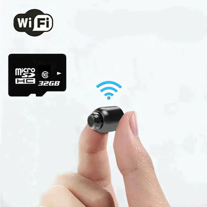 Telecamera IP WiFi ultracompatta | 1080p Full HD | Obiettivo grandangolare da 120° | Visione notturna a infrarossi e sensore di movimento | Audio a due vie | Accesso remoto in tutto il mondo
