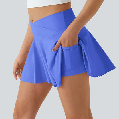 SOFTLYZERO - Gonna da tennis leggera con pantaloncini integrati e protezione UPF50+