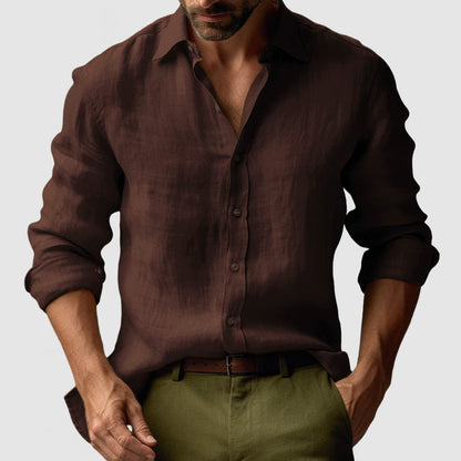 Camicia in Lino Vintage a Maniche Lunghe
