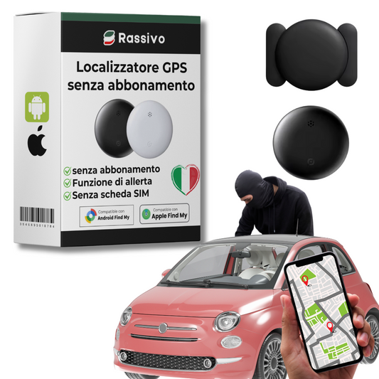 Localizzatore GPS per Auto Senza Abbonamento – Compatibile con Android & iOS Find My – Sicurezza Antifurto