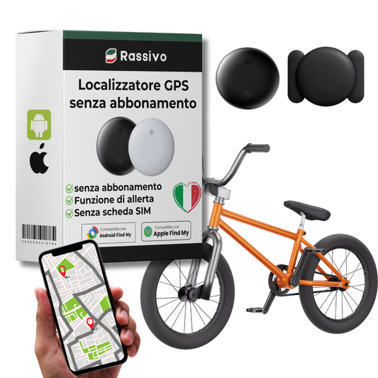 Localizzatore GPS per Bicicletta Senza Abbonamento – Compatibile con Android & iOS Find My – Sicurezza Antifurto