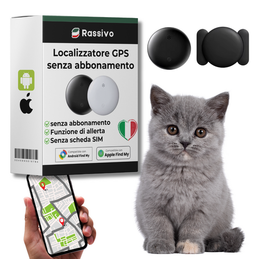Localizzatore GPS per Gatto Discreto – Tracciamento Globale con Apple & Android Find My – Senza Canoni Mensili