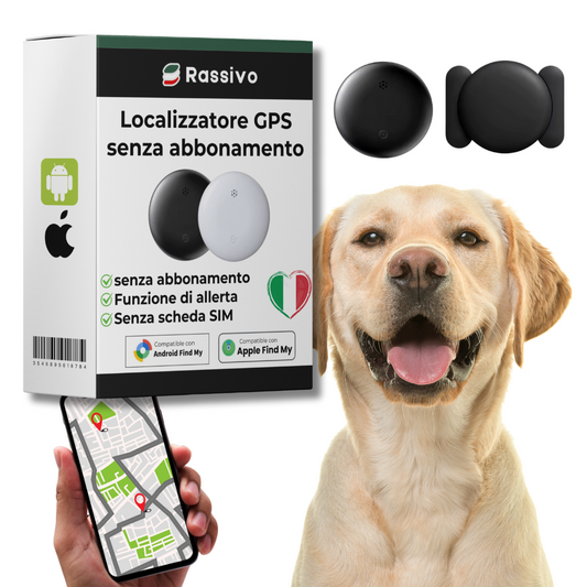Localizzatore GPS per Cane Discreto – Tracciamento Globale con Apple & Android Find My – Senza Costi Mensili