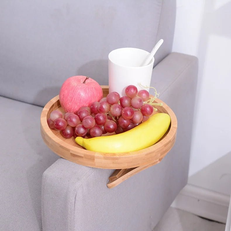 COMFORTCLIP – Vassoio da bracciolo in legno naturale da agganciare per bevande e snack