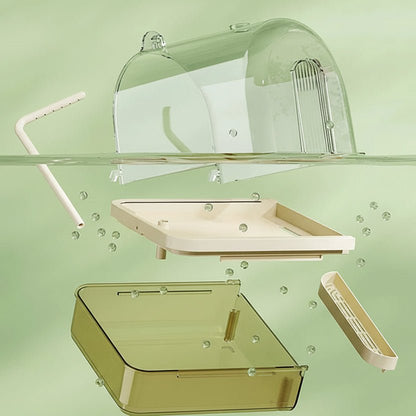 AVICLEAR – Vasca trasparente da appendere per uccelli con ricircolo automatico dell'acqua
