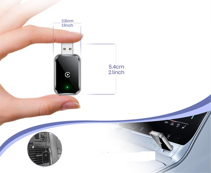 Adattatore Wireless CarPlay – Convertitore Mini USB e USB-C da connessione cablata a wireless