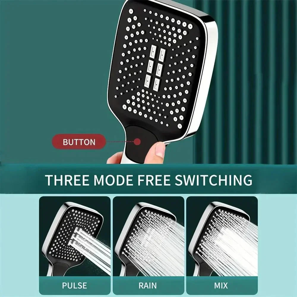HYDROPUSH – Doccia a mano regolabile ad alta pressione con 3 modalità di spruzzo