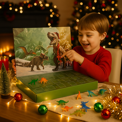 Calendario dell’Avvento per Bambini – Set di Giocattoli Dinosauri Educativi per Natale