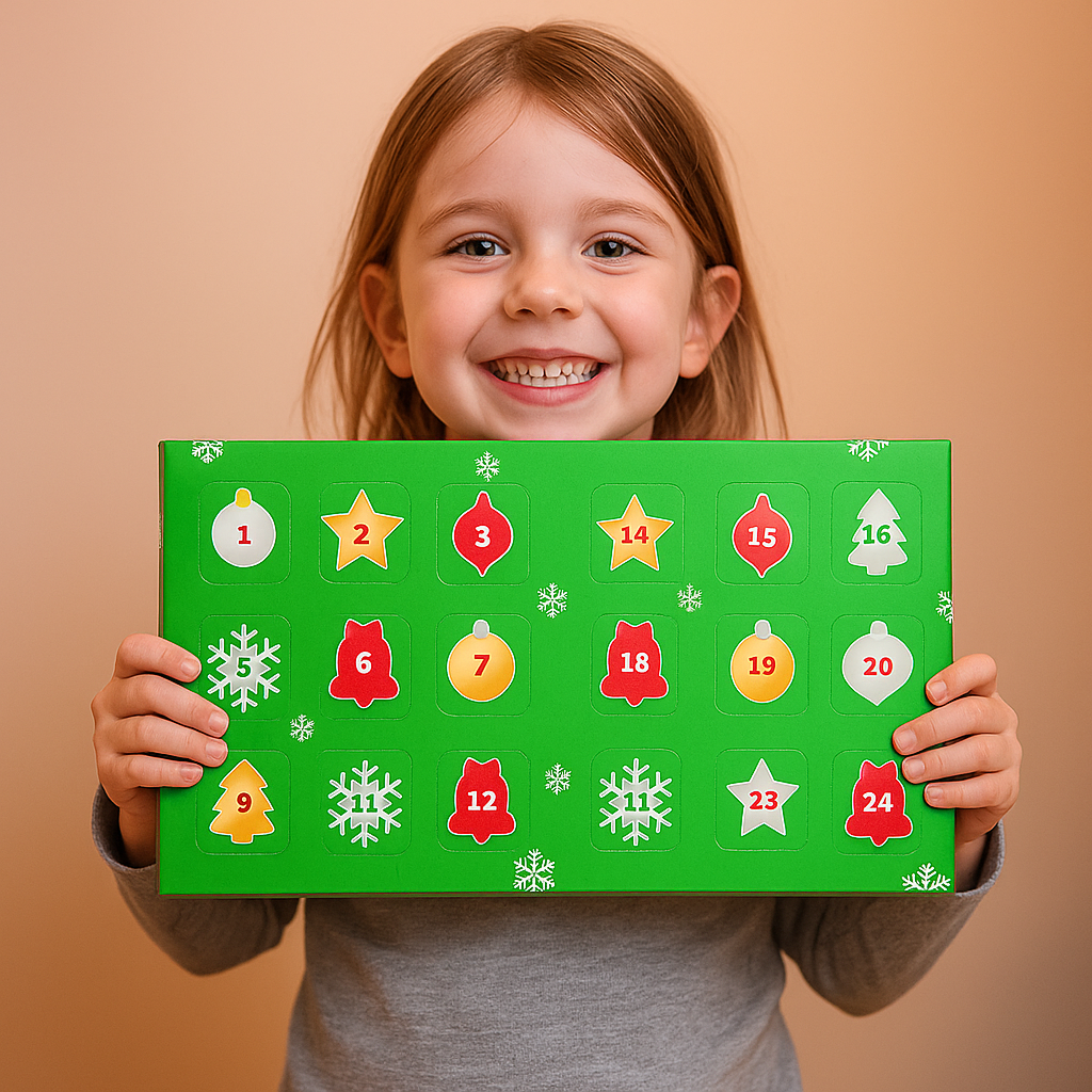 Calendario dell’Avvento con Set di Pupazzi Peluche Natalizi per Bambini