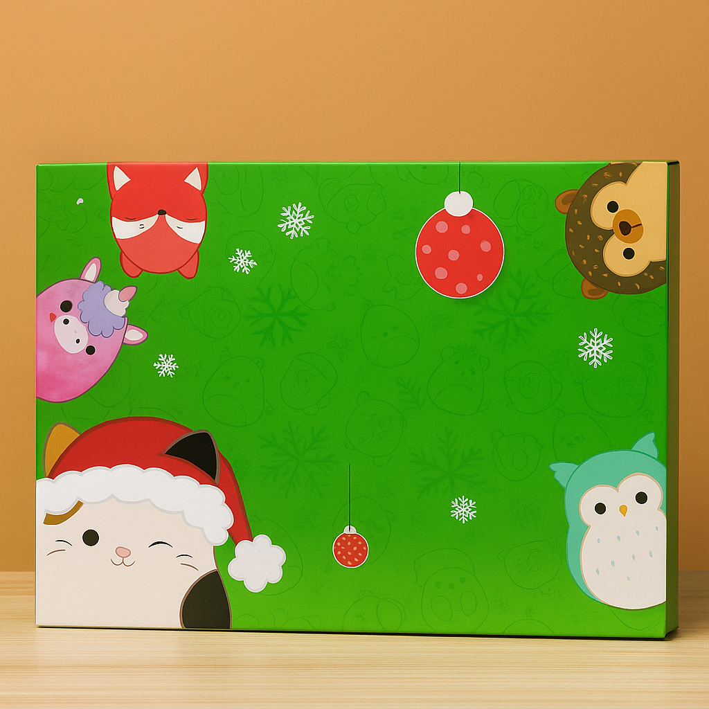 Calendario dell’Avvento con Set di Pupazzi Peluche Natalizi per Bambini