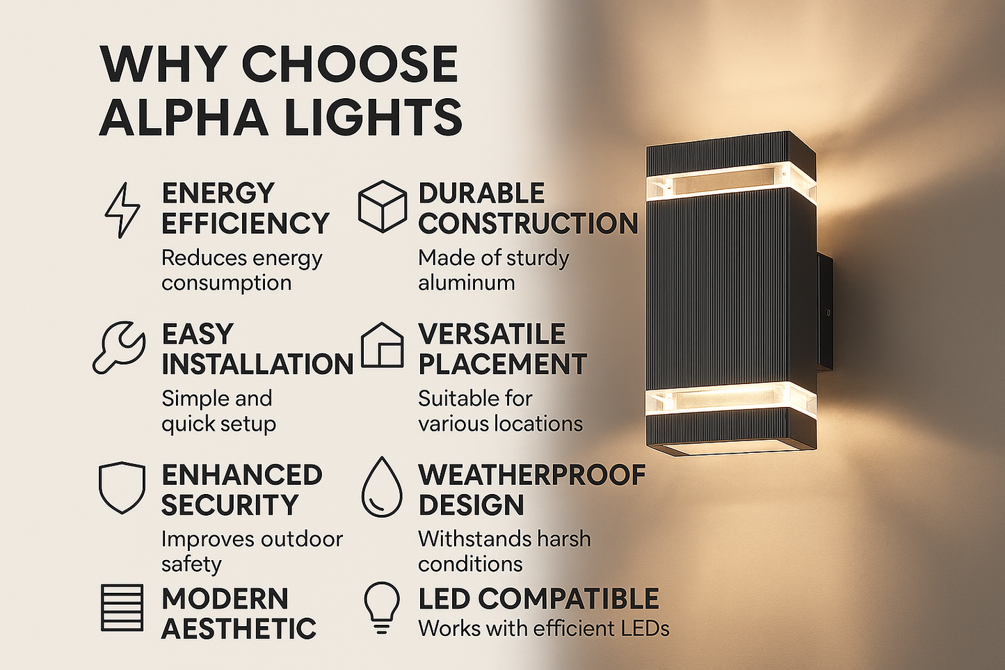 Lumora – Lampada da Esterno Moderna Up & Down Nera – Impermeabile IP65 con Attacco GU10