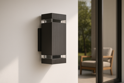 Lumora – Lampada da Esterno Moderna Up & Down Nera – Impermeabile IP65 con Attacco GU10