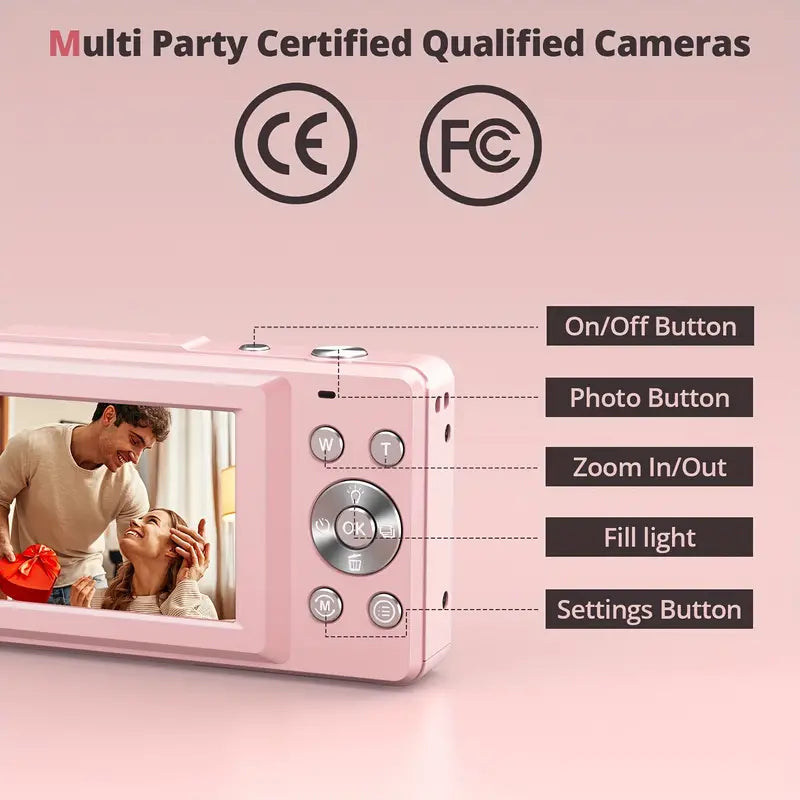 Fotocamera Digitale Vintage con Video 1080p – Fotocamera Retrò Leggera e Portatile
