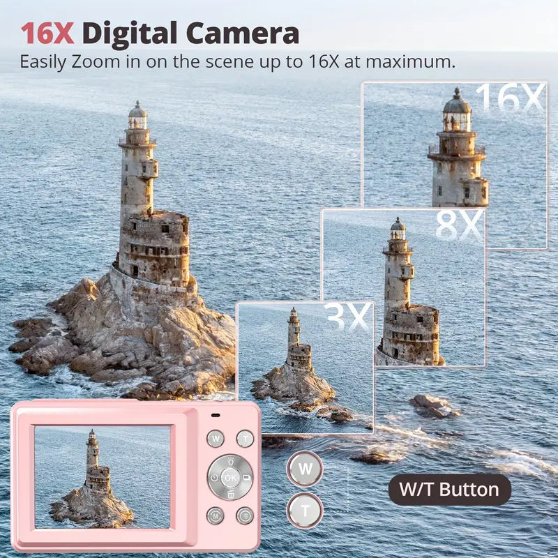Fotocamera Digitale Vintage con Video 1080p – Fotocamera Retrò Leggera e Portatile