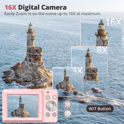 Fotocamera Digitale Vintage con Video 1080p – Fotocamera Retrò Leggera e Portatile