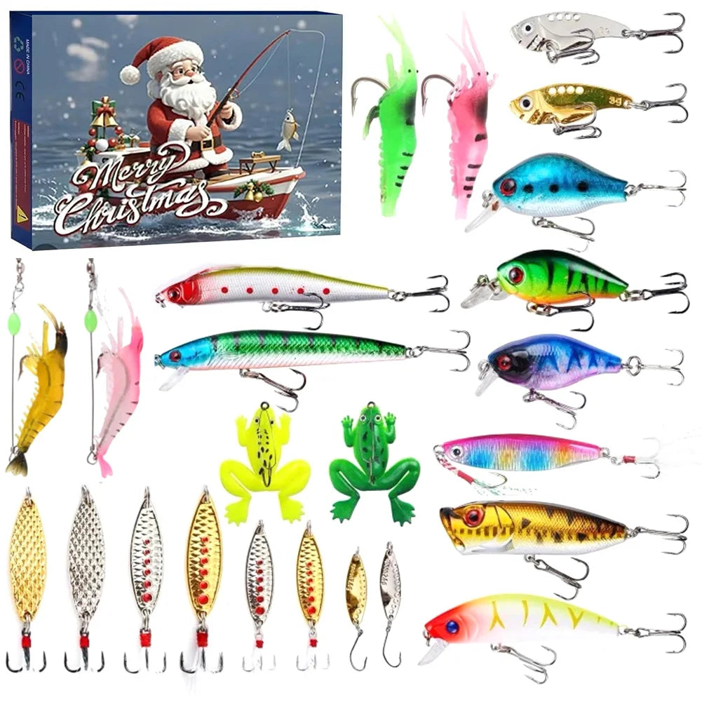 AquaBait | Calendario dell'Avvento premium a tema pesca con 24 esche uniche