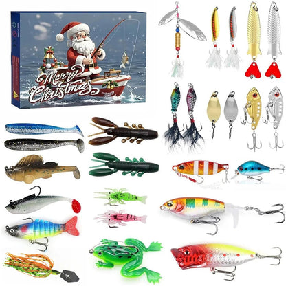 AquaBait | Calendario dell'Avvento premium a tema pesca con 24 esche uniche