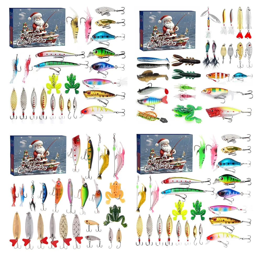 AquaBait | Calendario dell'Avvento premium a tema pesca con 24 esche uniche