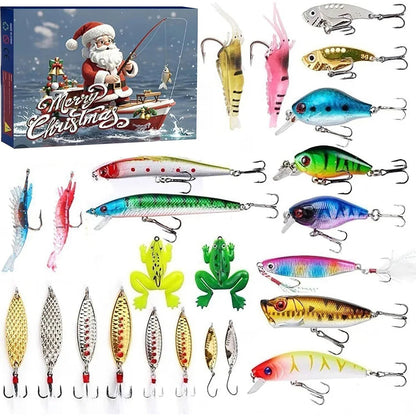 AquaBait | Calendario dell'Avvento premium a tema pesca con 24 esche uniche