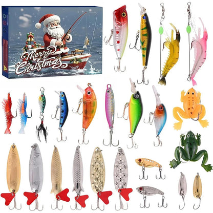 AquaBait | Calendario dell'Avvento premium a tema pesca con 24 esche uniche