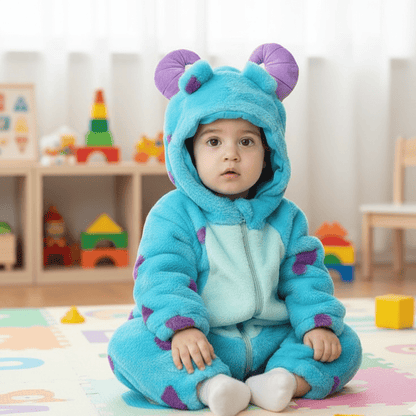 FLUFFIBEAR – Tutina per bebè a tema animale – Conforto soffice con cerniera