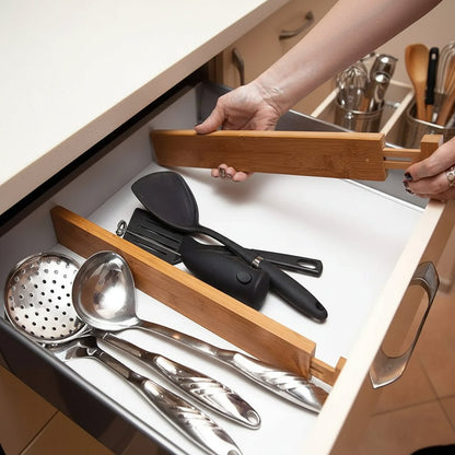 BAMORGA – Organizzatore per cassetti in bambù estendibile per un ordine flessibile