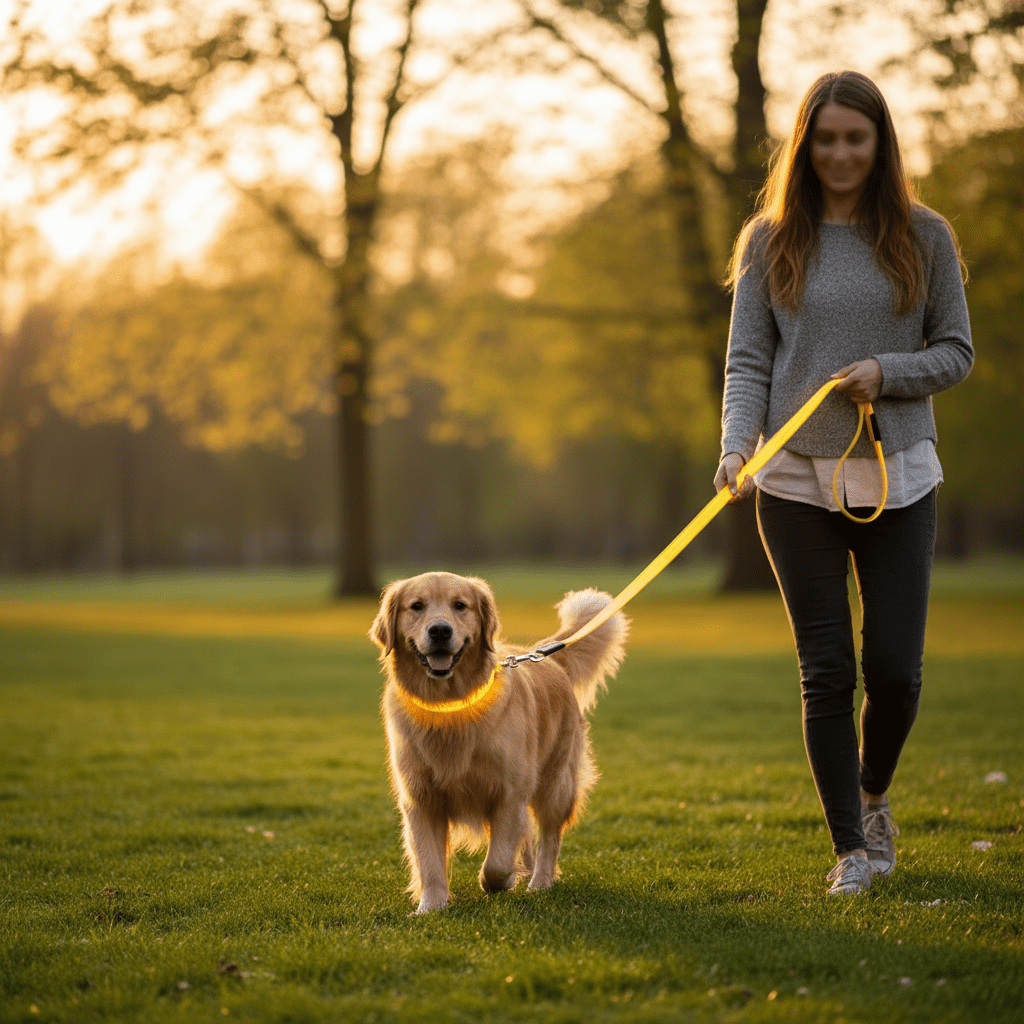 BRIGHTBARK – Guinzaglio LED per cani con ricarica USB e design riflettente