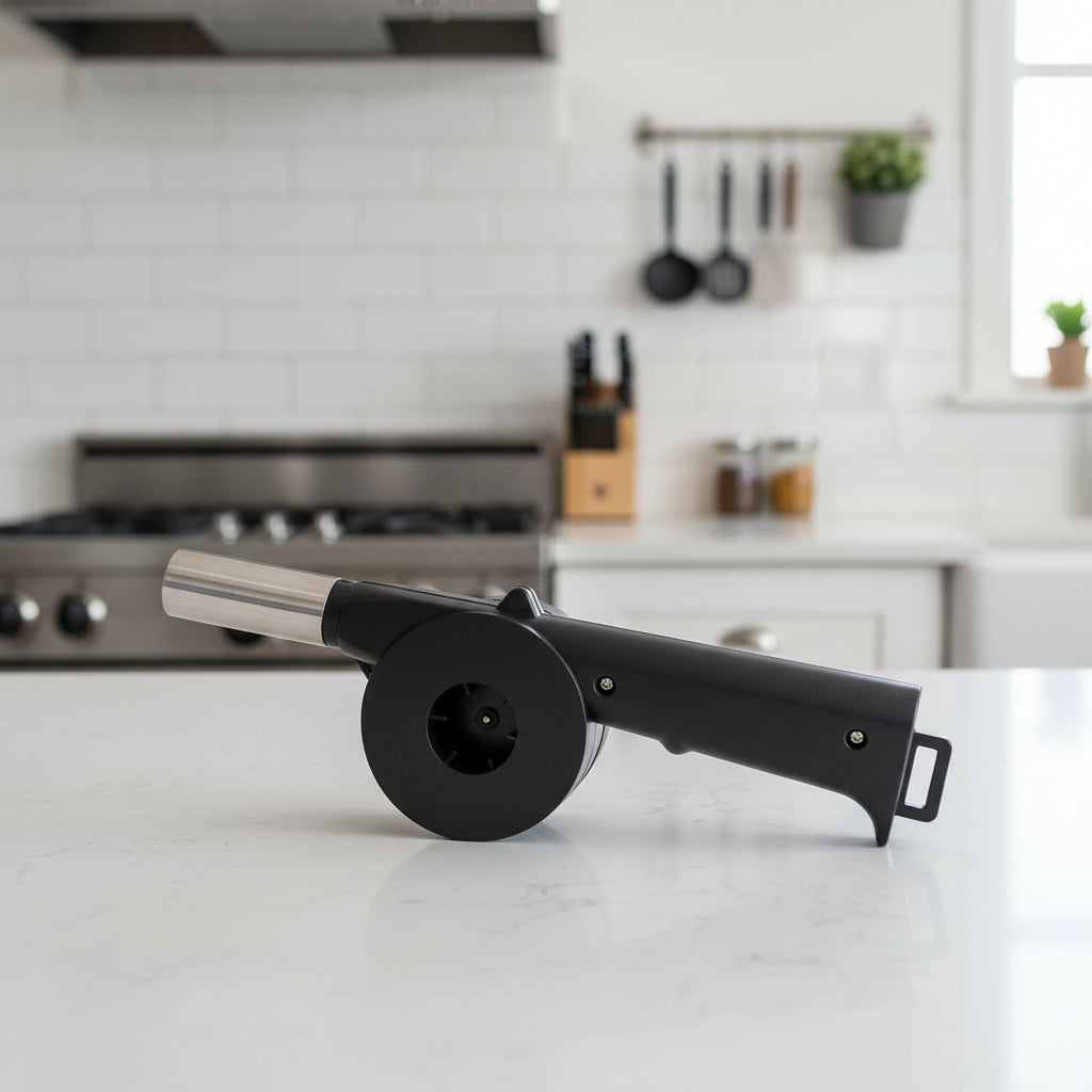 BBQ AirBlower - Ventola da barbecue manuale per accendere facilmente la carbonella