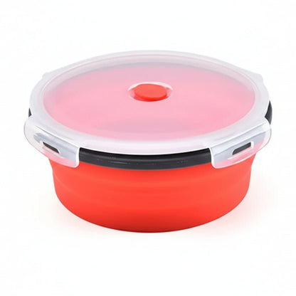 BENTOSTORE – Set di contenitori Bento in silicone pieghevoli, contenitore per pranzo portatile con coperchio a prova di perdite
