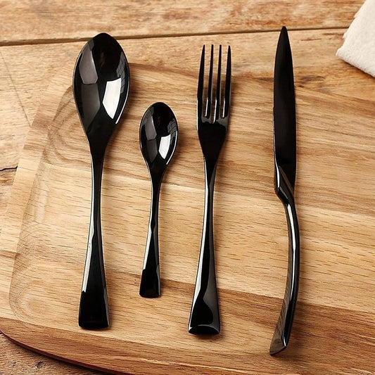 NOIRSTEEL – Elegante set di posate in acciaio inossidabile nero