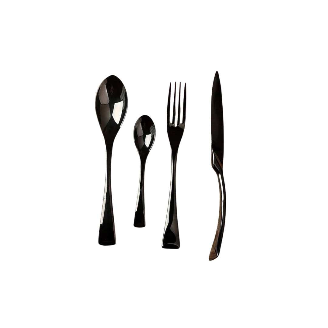 NOIRSTEEL – Elegante set di posate in acciaio inossidabile nero