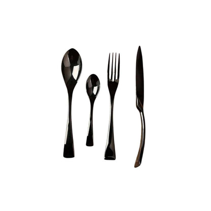 NOIRSTEEL – Elegante set di posate in acciaio inossidabile nero