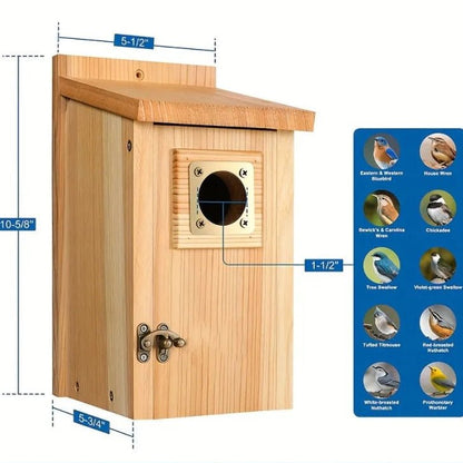 SKYDWELL – Casetta nidificante in legno di cedro per ghiandaie azzurre, rondini e piccoli uccelli