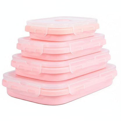 FOODSTACK – Set di contenitori per pranzo pieghevoli in silicone senza BPA